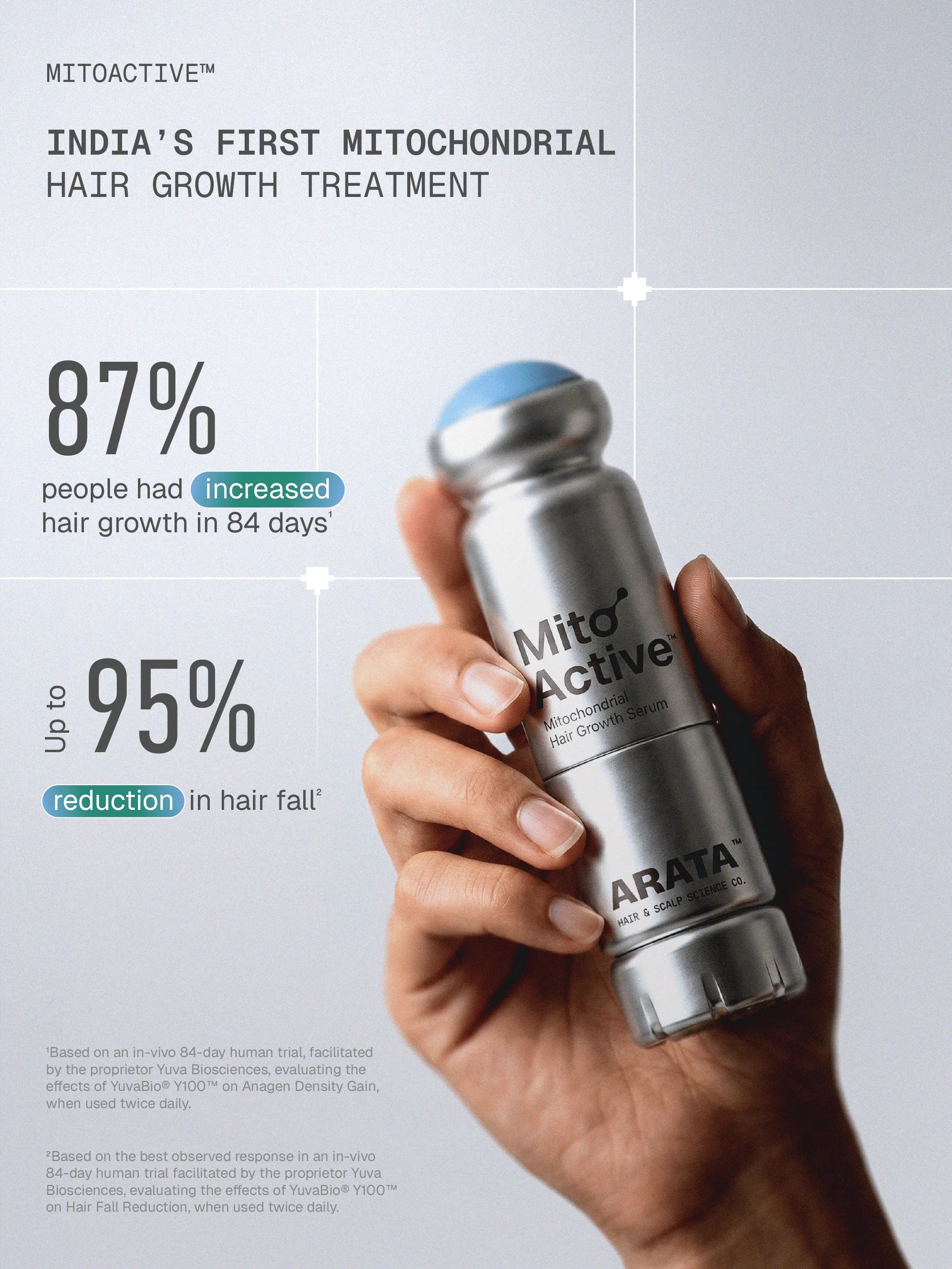 Arata MitoActive™ Mitochondrial Hair Growth Serum 30 ml Pack of 2