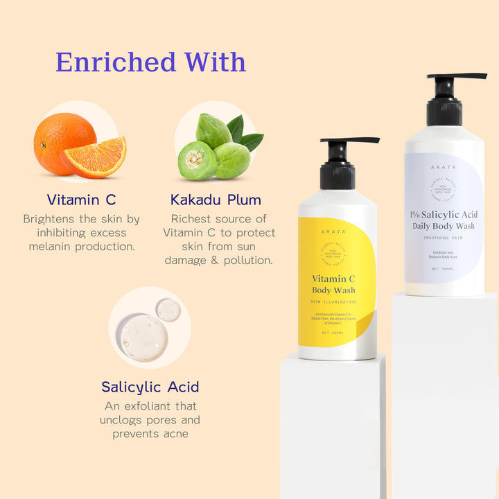 Arata Skin Care Body Wash Combo 600 ML (Pack of 2)