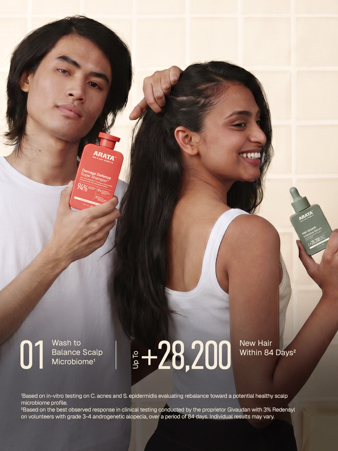 Arata Damage Defence Shampoo & Hair Growth Intensive Serum Combo