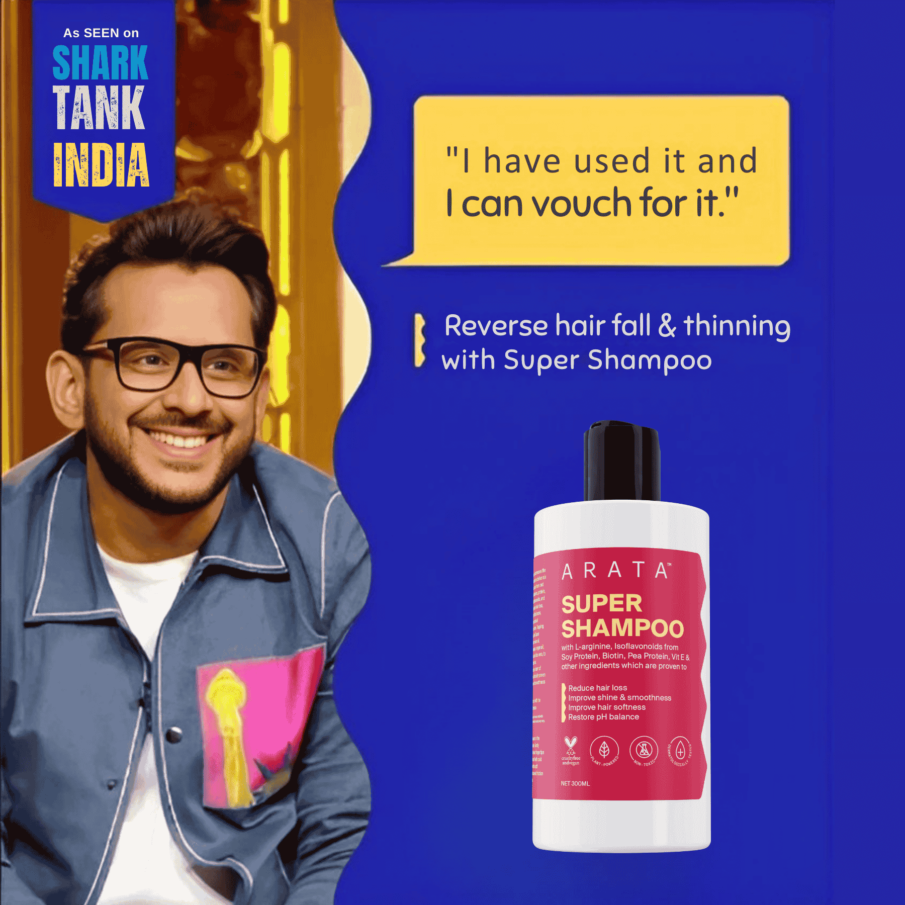 Biotin & Protein Rich Super Shampooª for Daily Nourishment, Damage & Frizz Control - 300ml