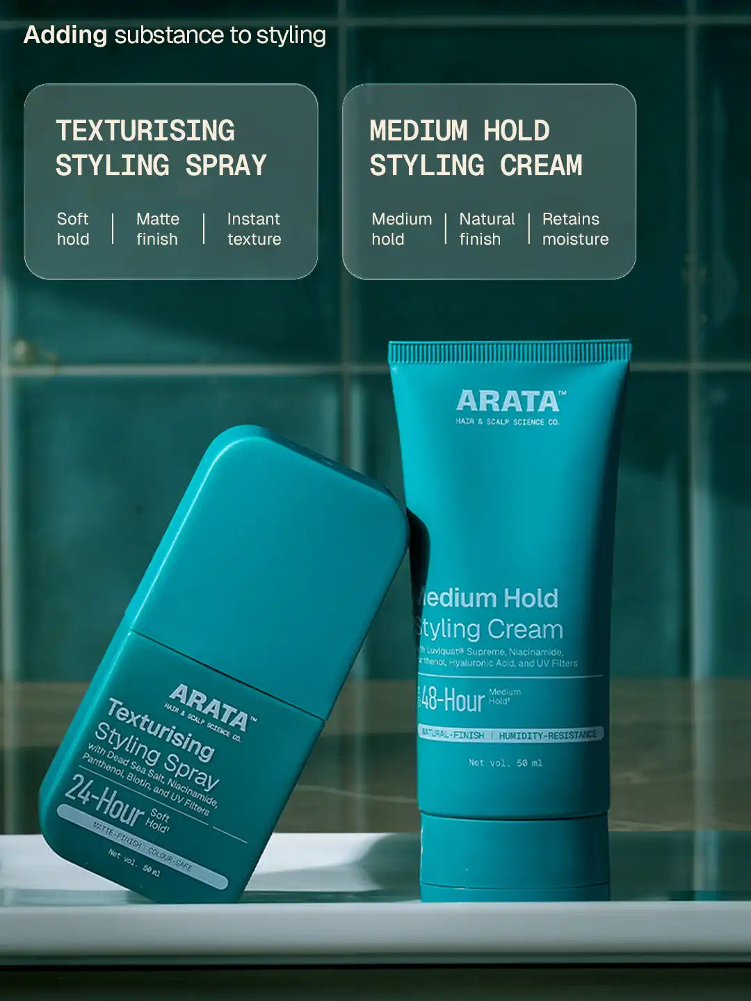 Arata Texturising Styling Spray & Styling Cream Combo