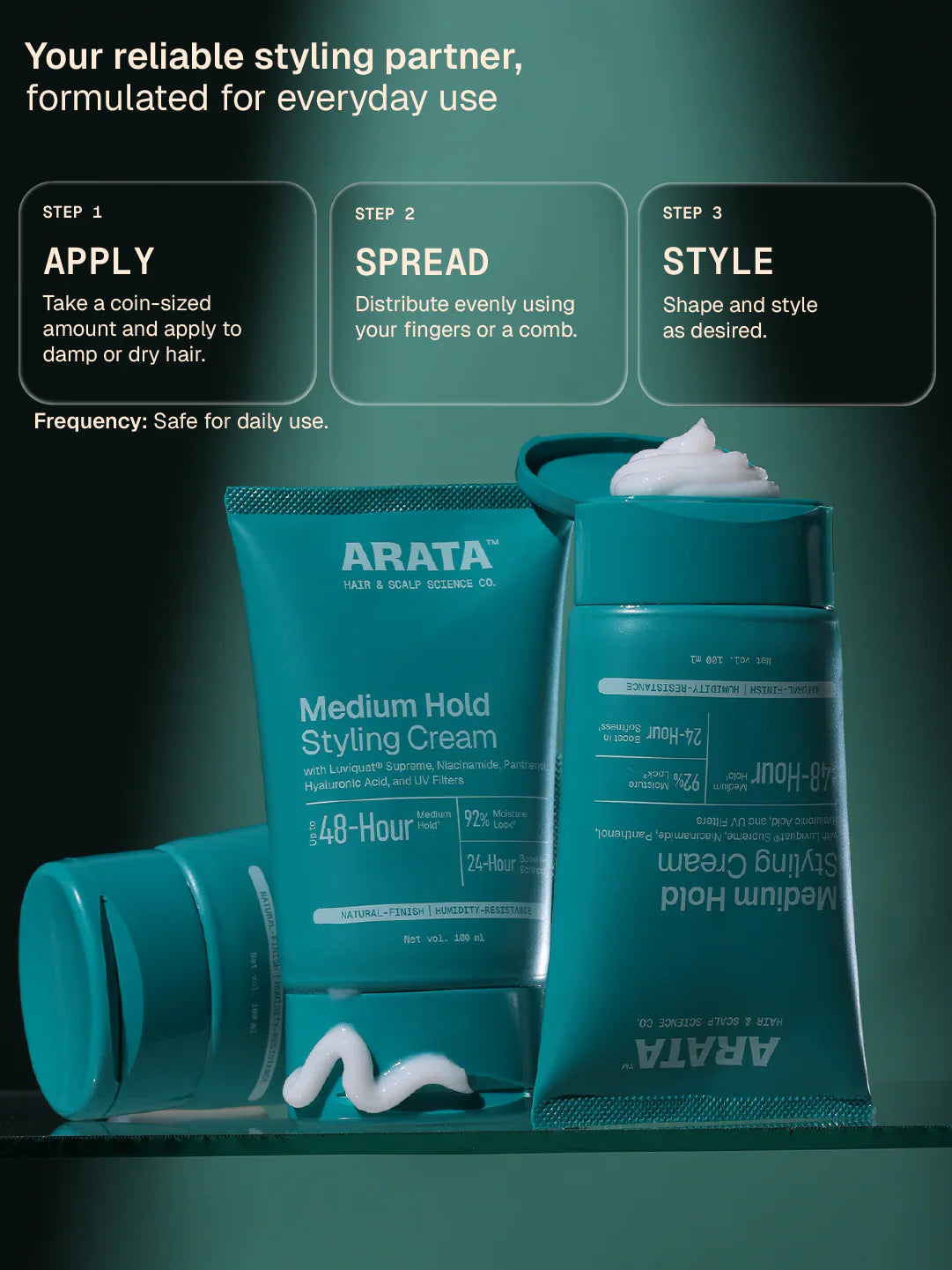 Arata Medium Hold Styling Cream 100 ml BYOB