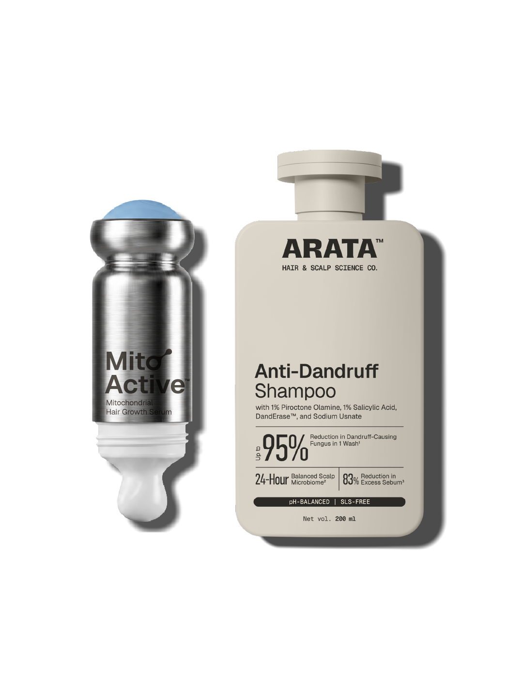 Arata MitoActive Hair Growth Serum + Anti Dandruff Shampoo Combo