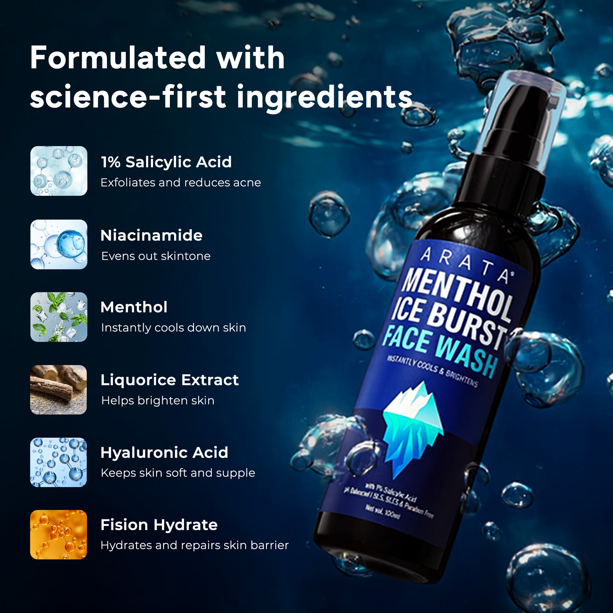 Menthol Ice Burst Face Wash