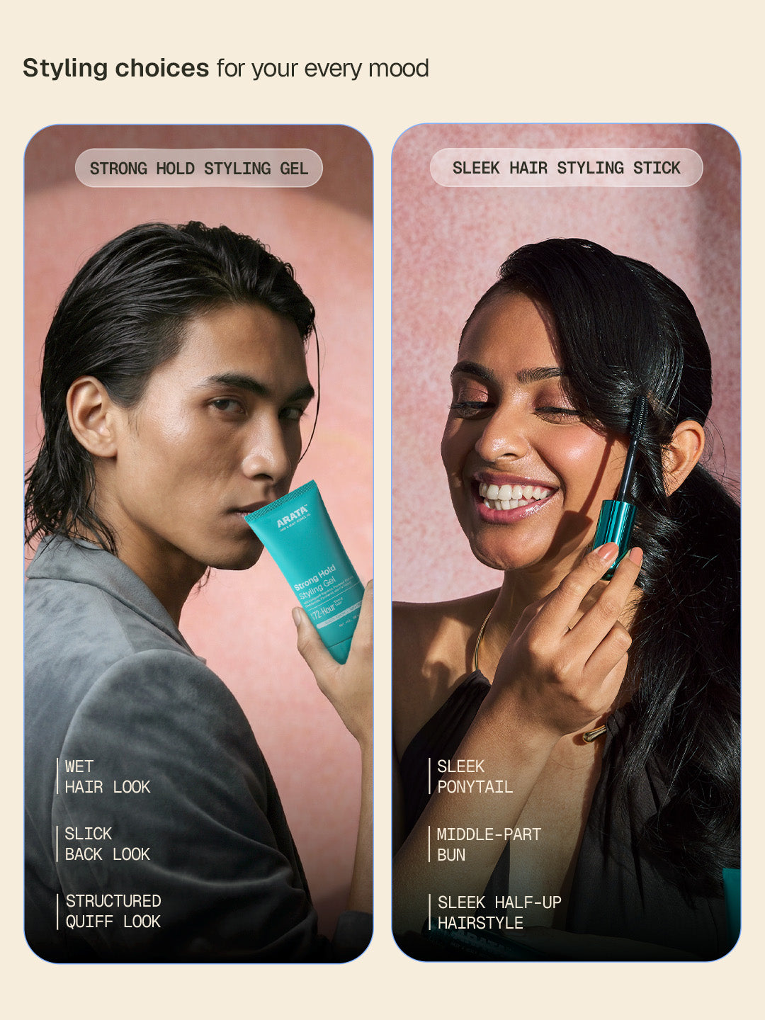 Arata Arata Sleek Hair Styling Stick & Gel Combo