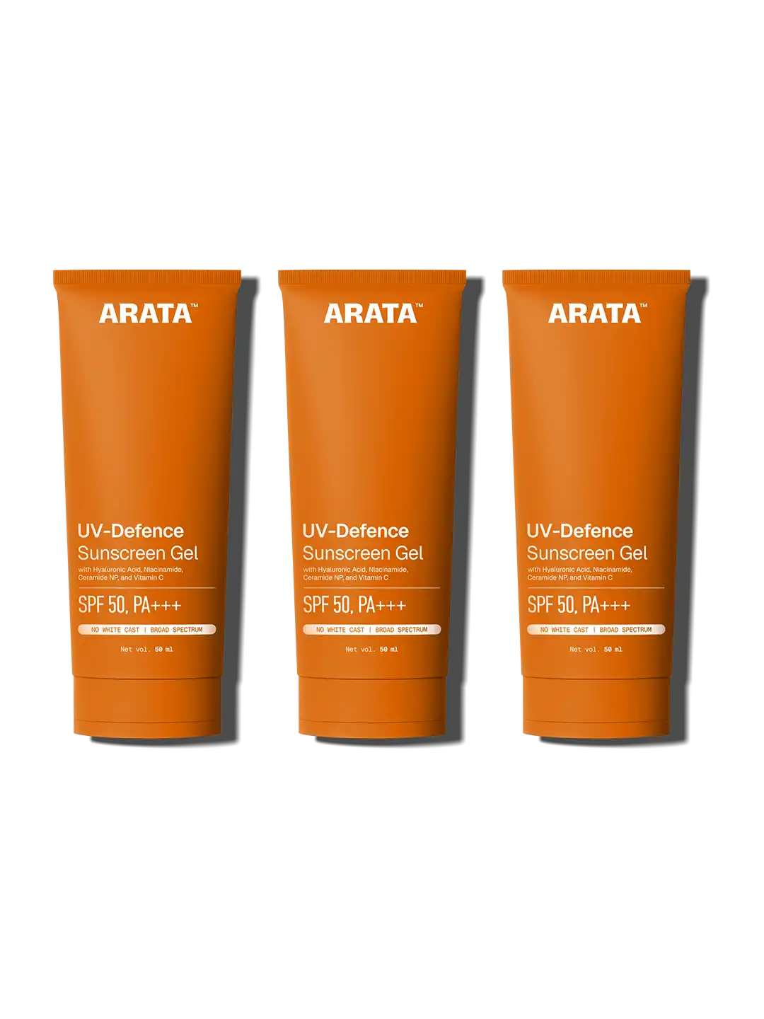 Arata UV Defence Sunscreen Gel 50 ml Pack of 3