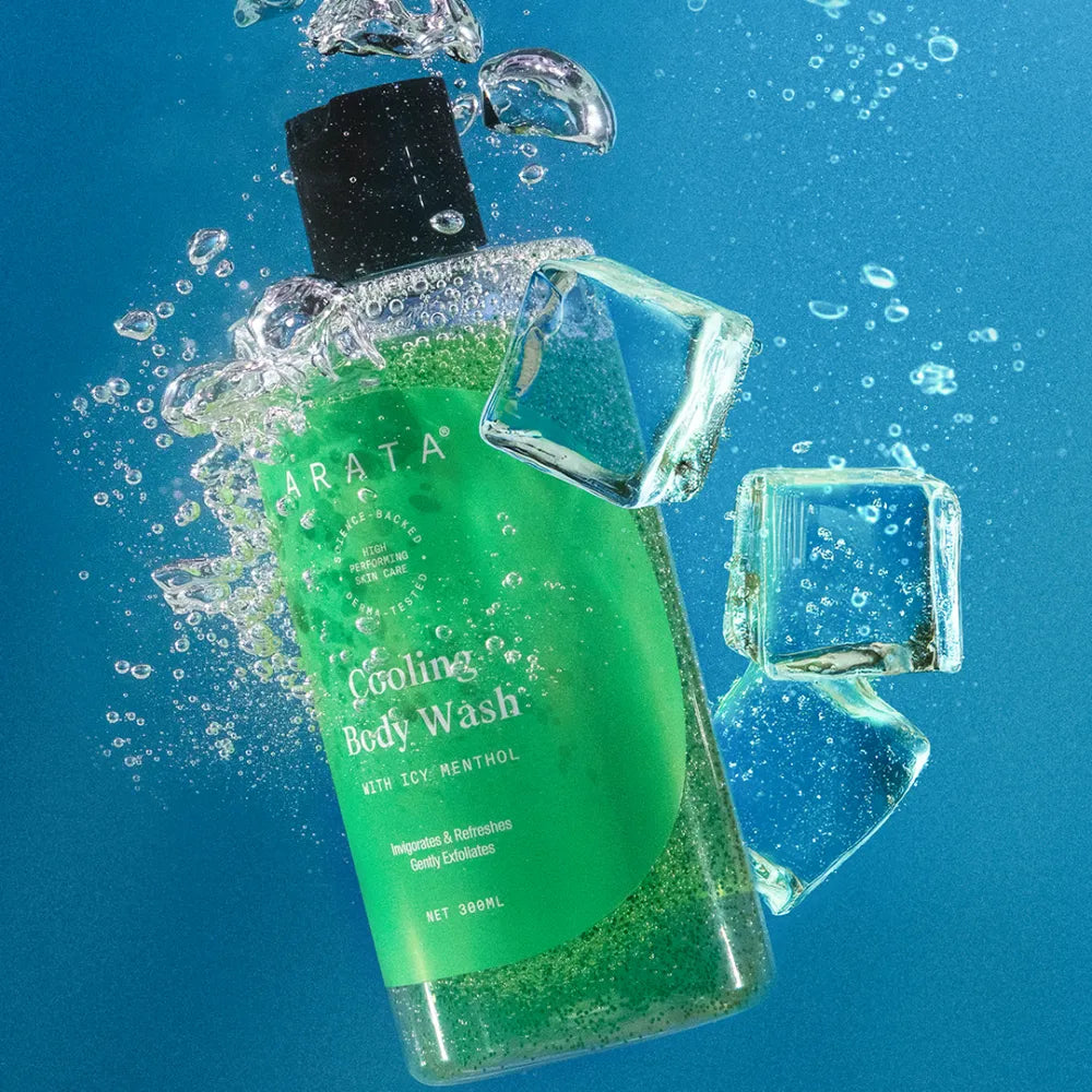Cooling Body Wash With Menthol | Refreshes Skin | Gently Exfoliates and Smoothens Skin | 300 ML