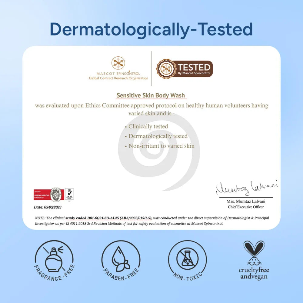 Sensitive Skin Body Wash with Niacinamide | Gently Cleanses | Reduces Irritation & Inflammation | Smooth & Hydrated Skin | Repairs Skin Barrier | 300 ML