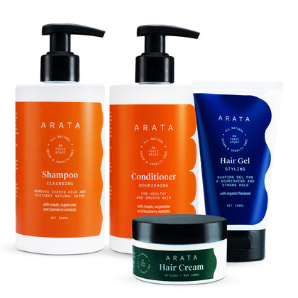 Hair Care Essentials | Shampoo 300ml + Conditioner 300ml + Hair Gel 150ml + Hair Cream
100g