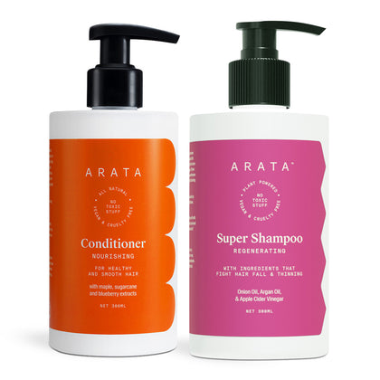 Super Shampoo 300ml + Conditioner 300ml | Hair Fall Control Duo