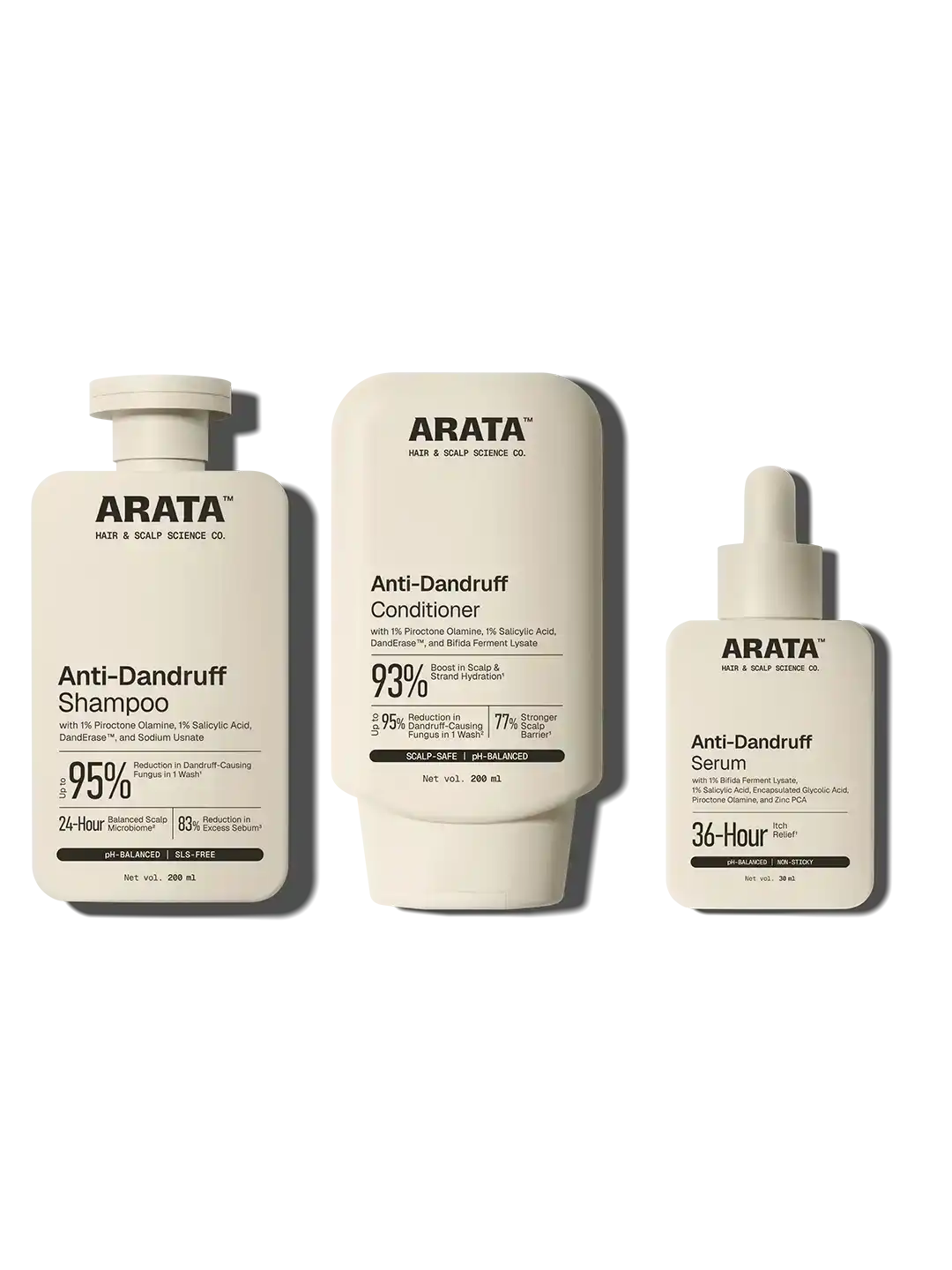 Arata Arata Anti Dandruff Shampoo,Tonic & Conditioner Combo