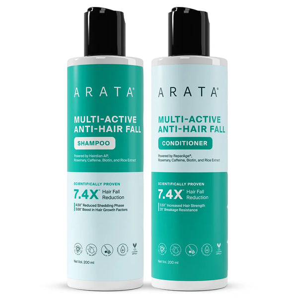 Multi-Active Anti-Hair Fall Shampoo & Conditioner Duo | Powered by ReparAge®, Hairdian AP, Biotin, and Rosemary