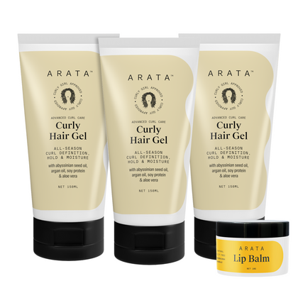 Arata Advanced Curl Care Curly Hair Gel Pack of 3 (450 ML)