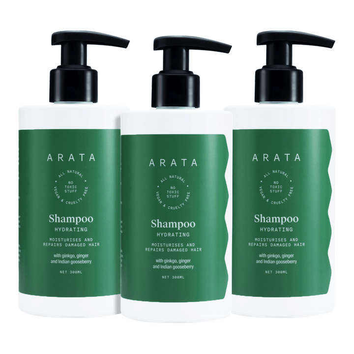 Arata Hydrating Shampoo Pack of 3 (900 ML)