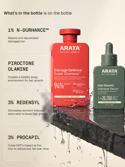 Damage Defence Shampoo & Hair Growth Intensive Serum Combo