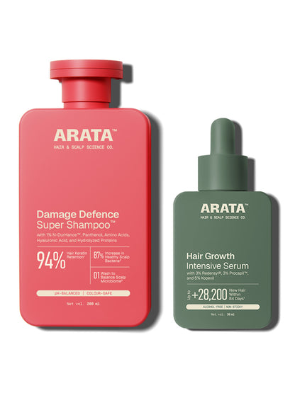 Damage Defence Shampoo & Hair Growth Intensive Serum Combo