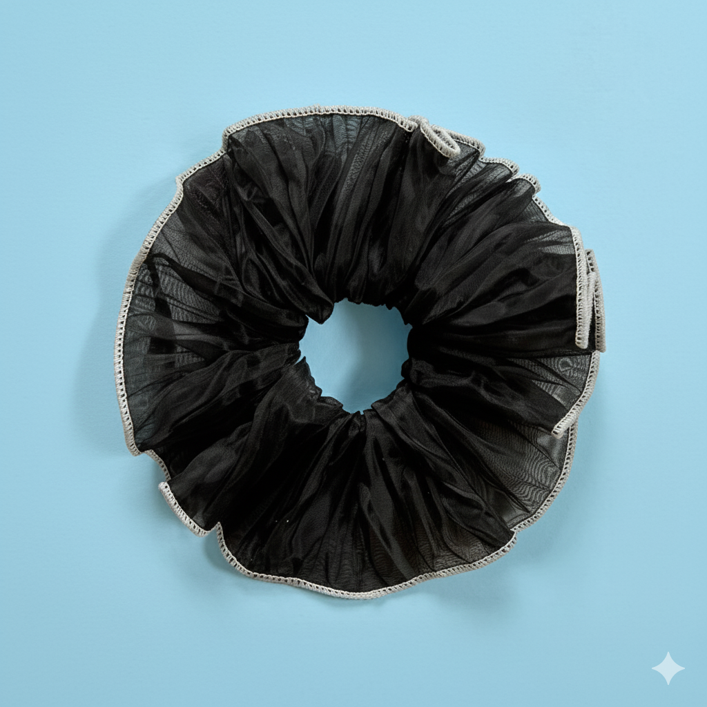 Arata Sheer Organza Pleated Scrunchie
