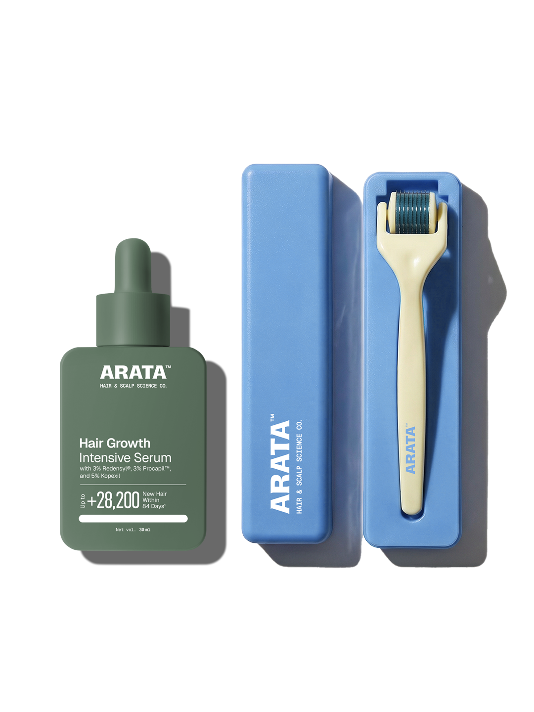 Arata Arata Hair Growth Intensive Serum & Derma Roller Combo