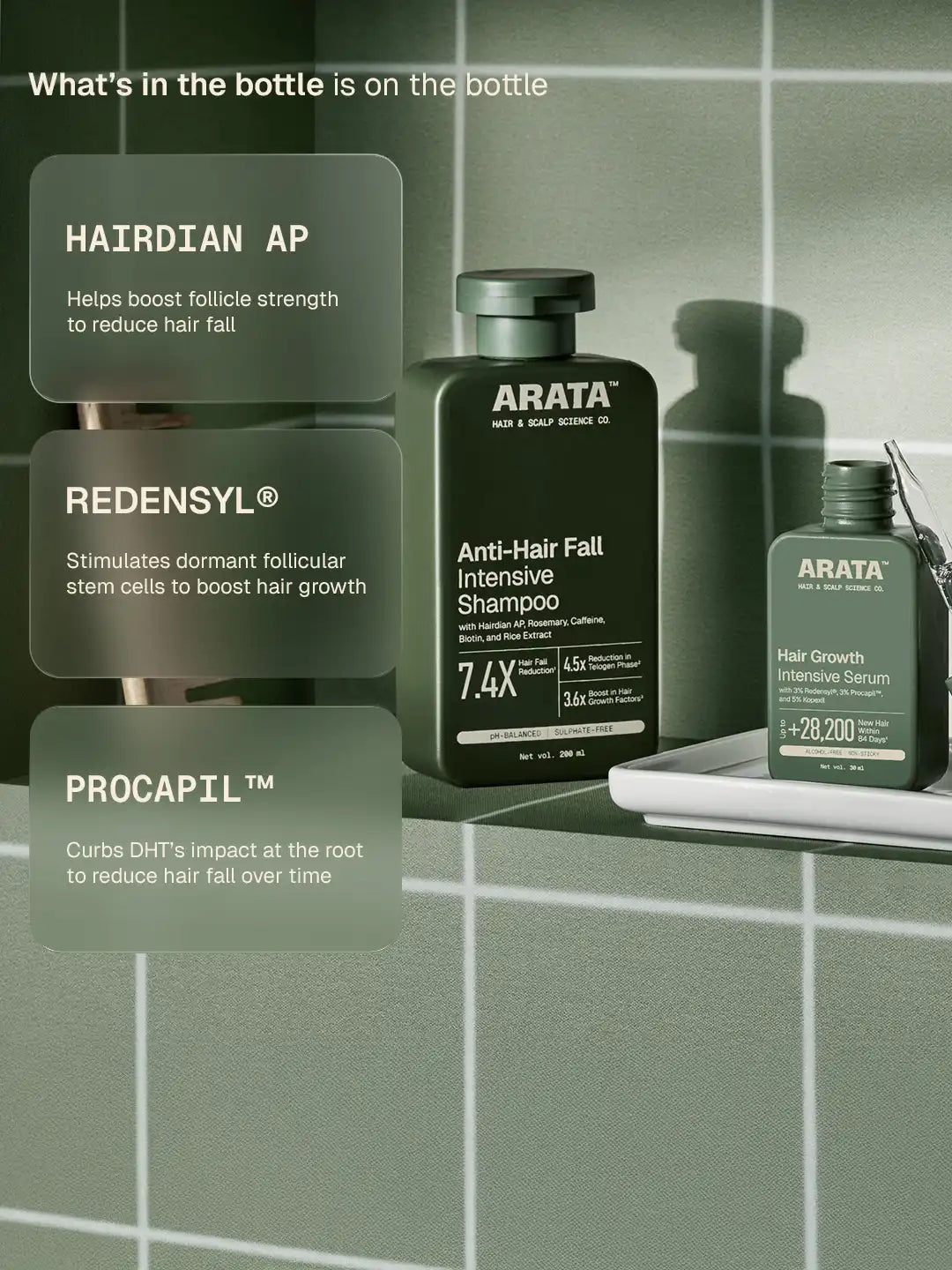 Arata Anti-Hair Fall Shampoo & Hair Growth Serum Combo