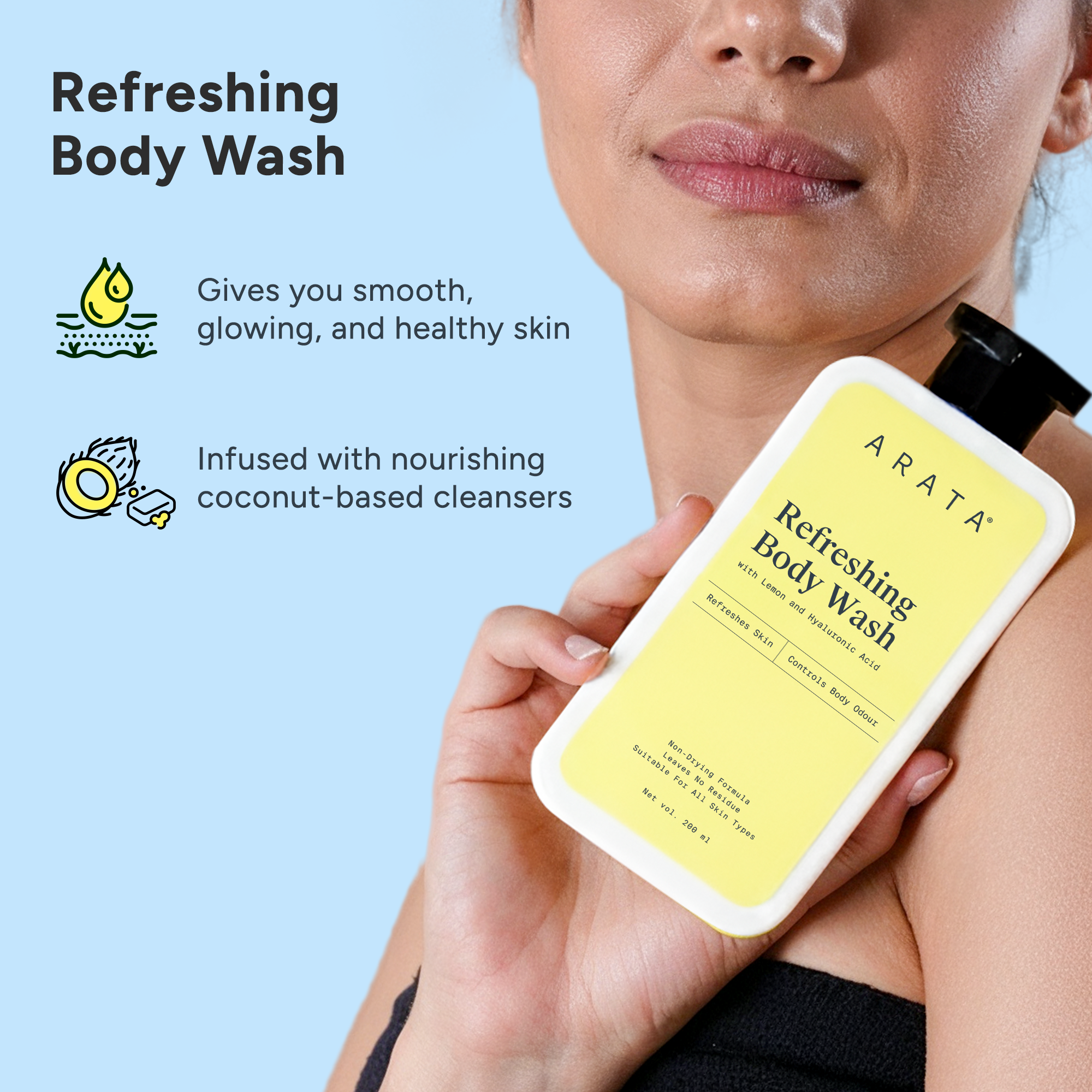 Arata Refreshing Body Wash (Lemon & Mint)