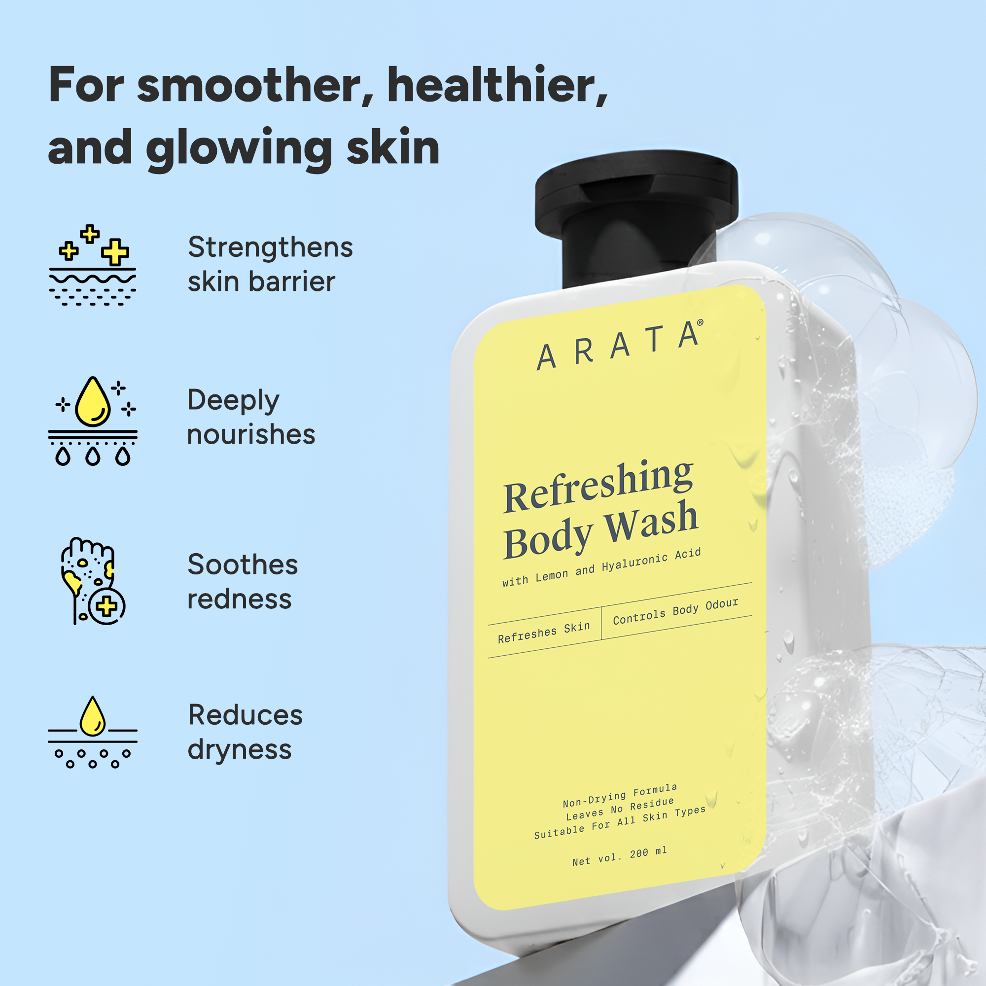 Arata Refreshing Body Wash (Lemon & Mint)