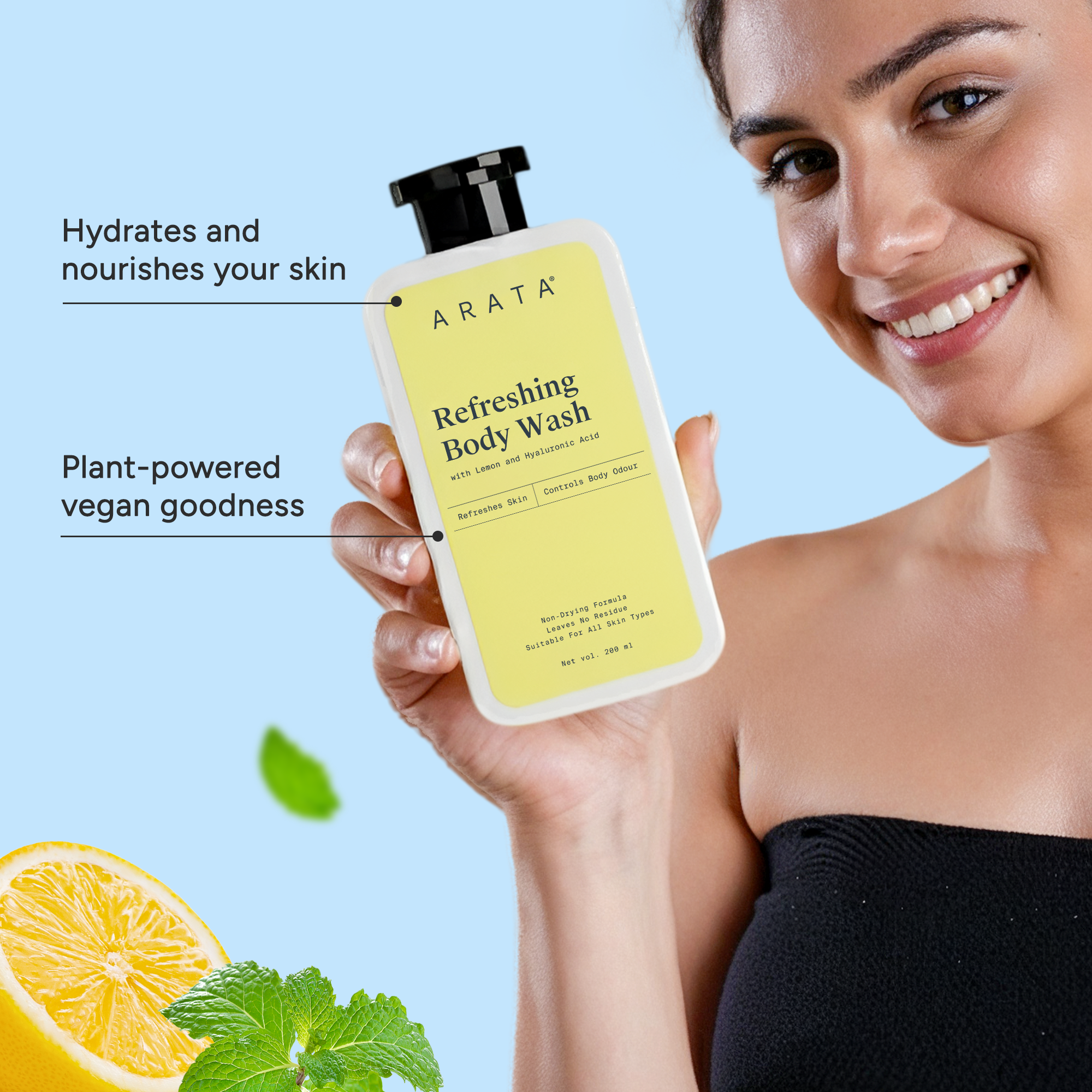 Arata Refreshing Body Wash (Lemon & Mint)