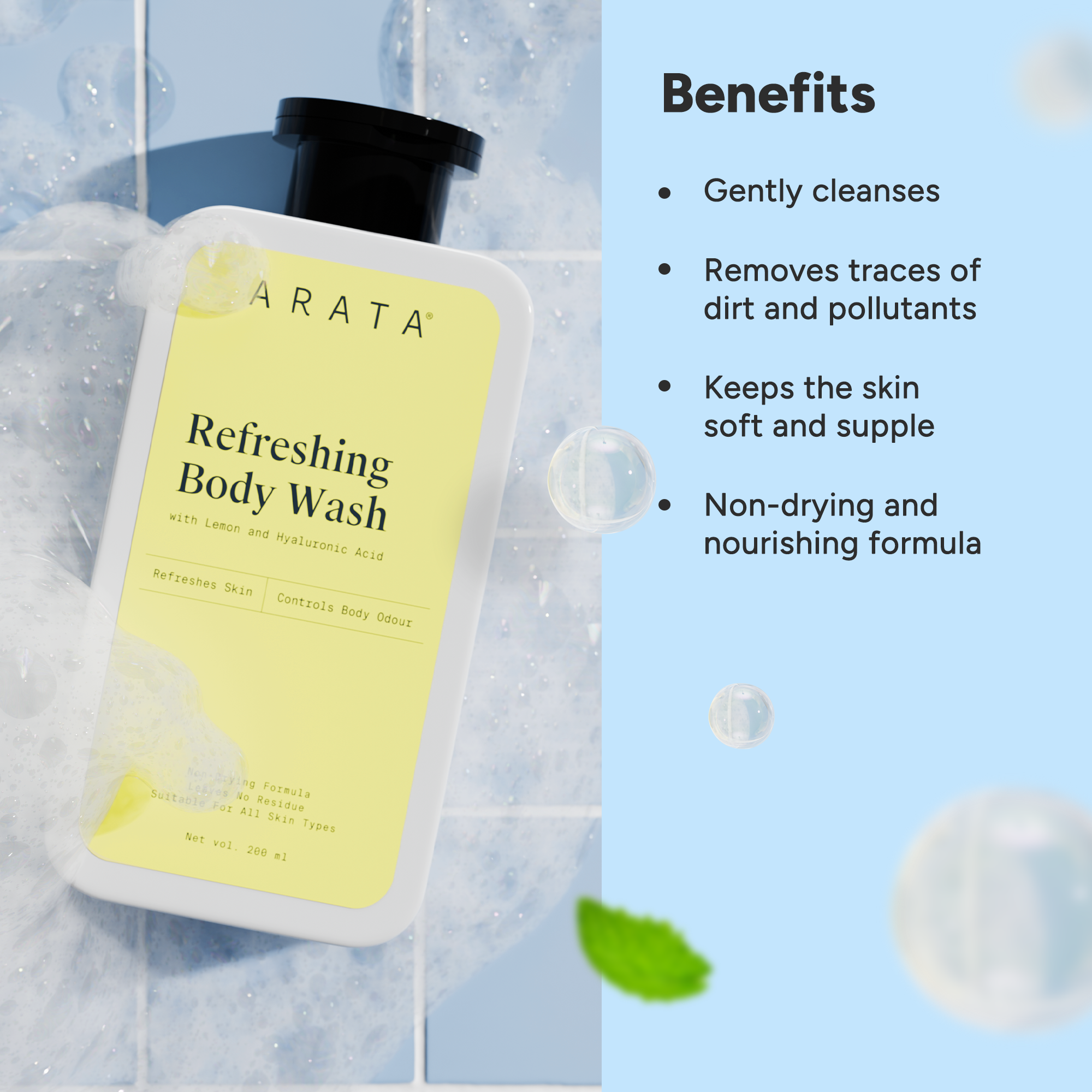 Arata Refreshing Body Wash (Lemon & Mint)