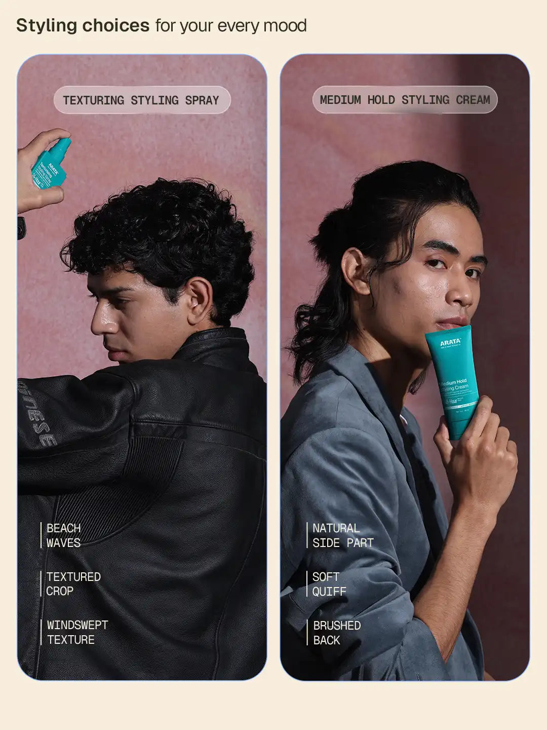 Arata Texturising Styling Spray & Styling Cream Combo