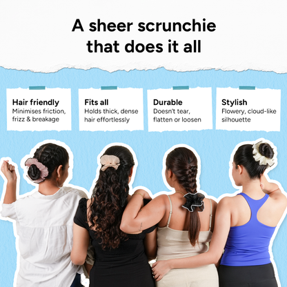 Sheer Organza Pleated Scrunchie