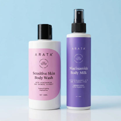 Niacinamide Body Milk and Sensitive Skin Body Wash Combo (200ml + 300ml)