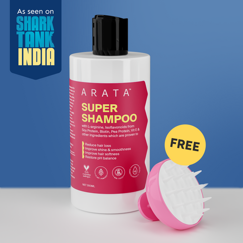 Biotin & Protein Rich  Super Shampoo™ for Daily Nourishment, Damage & Frizz Control  - 300ml + Free Scalp Massager