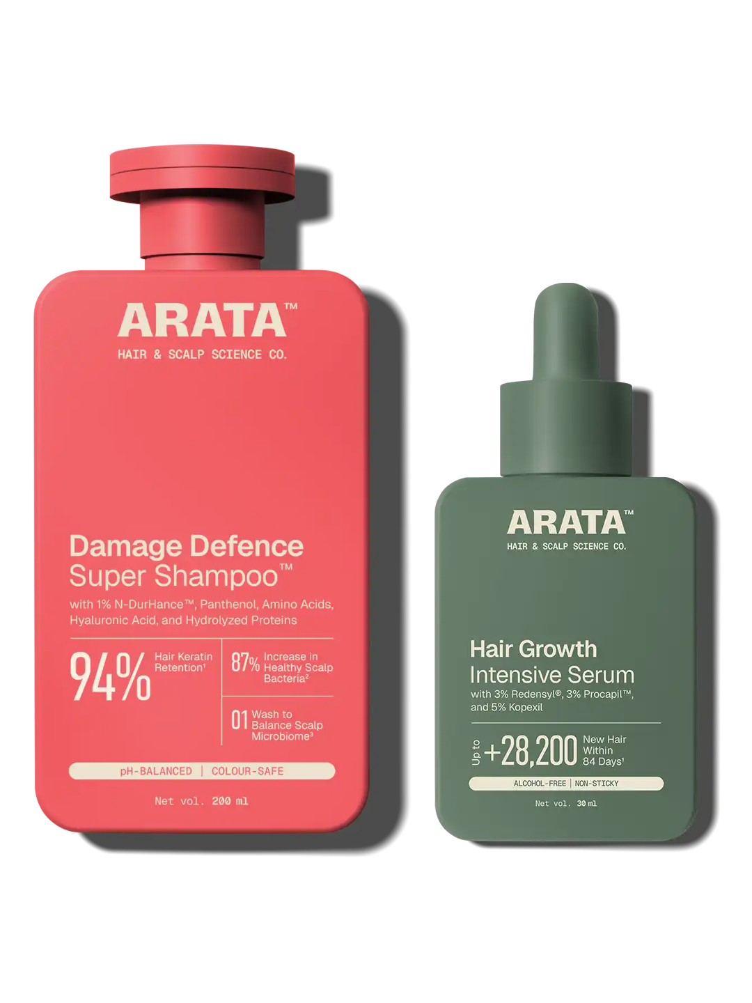 Arata Grow Strong Combo (Super Shampoo & Intensive Growth Serum) Combo