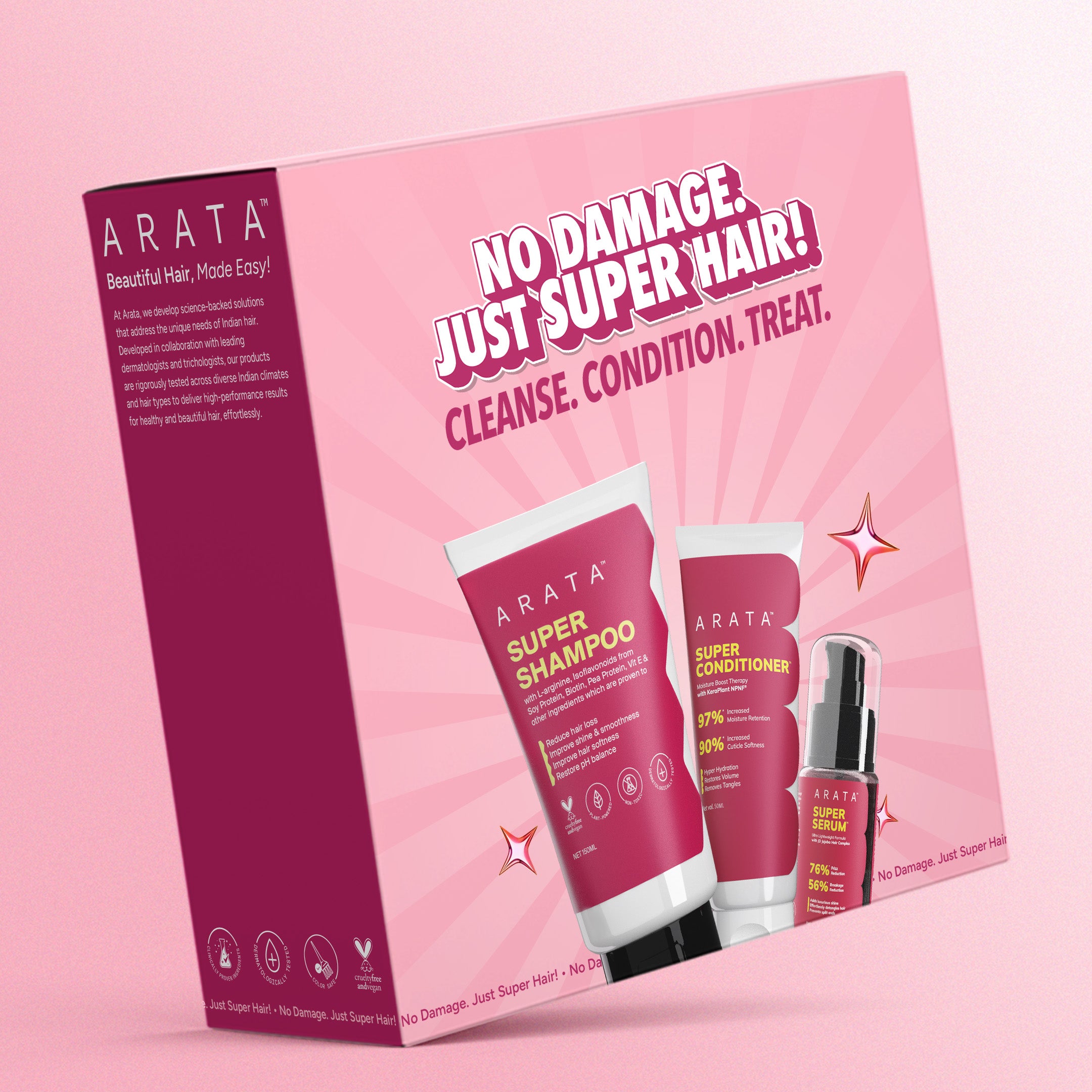 Arata - No Damage Super Box |  Super Shampoo, Super Conditioner & Super Serum