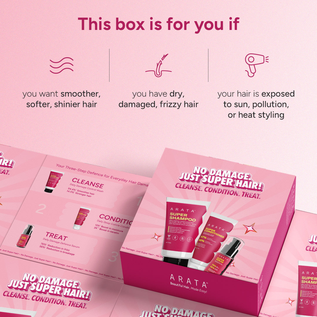 Arata - No Damage Super Box |  Super Shampoo, Super Conditioner & Super Serum