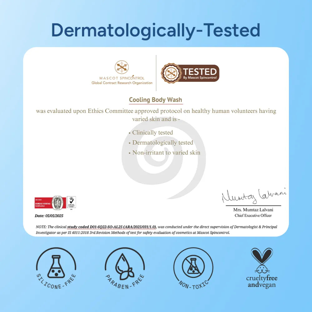 Cooling Body Wash With Menthol | Refreshes Skin | Gently Exfoliates and Smoothens Skin | 300 ML