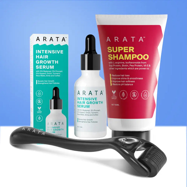 Grow Strong Kit | Super Shampoo (150ml) + Hair Growth Serum (30ml) + Derma Roller