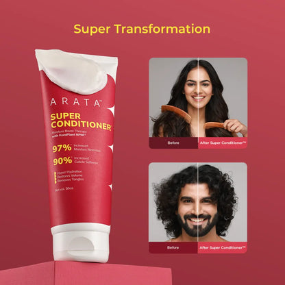 Vegan Keratin & Rice Water Super Conditioner for Dry, Frizzy & Damaged Hair - 50ml