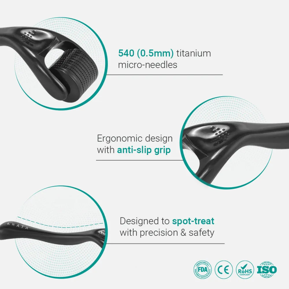 Hair Regrowth Derma Roller With Titanium Needles