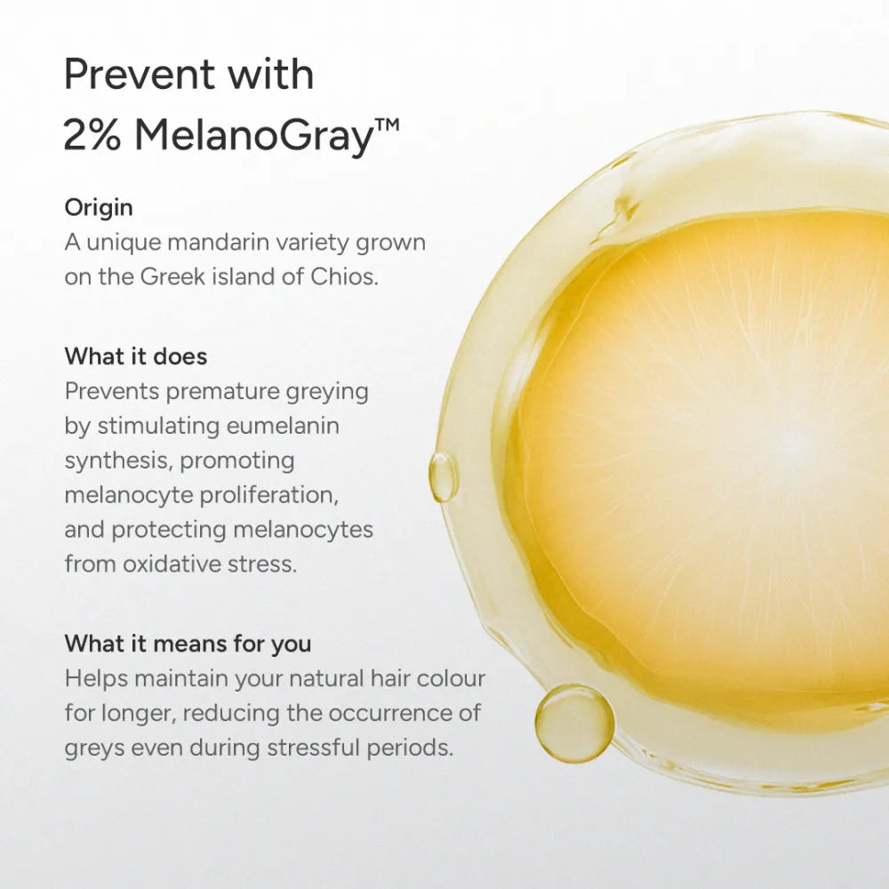 MelanoBoostª Anti-Grey Hair & Beard Serum with MelanoGrayª, Silverfreeª, Arcolys¨ & Vegan Keratin - 30ml