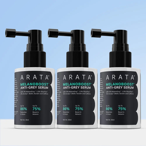 MelanoBoost™ Anti-Grey Hair & Beard Serum with MelanoGray™, Silverfree™, Arcolys® & Vegan Keratin - 30ml (Pack of 3)