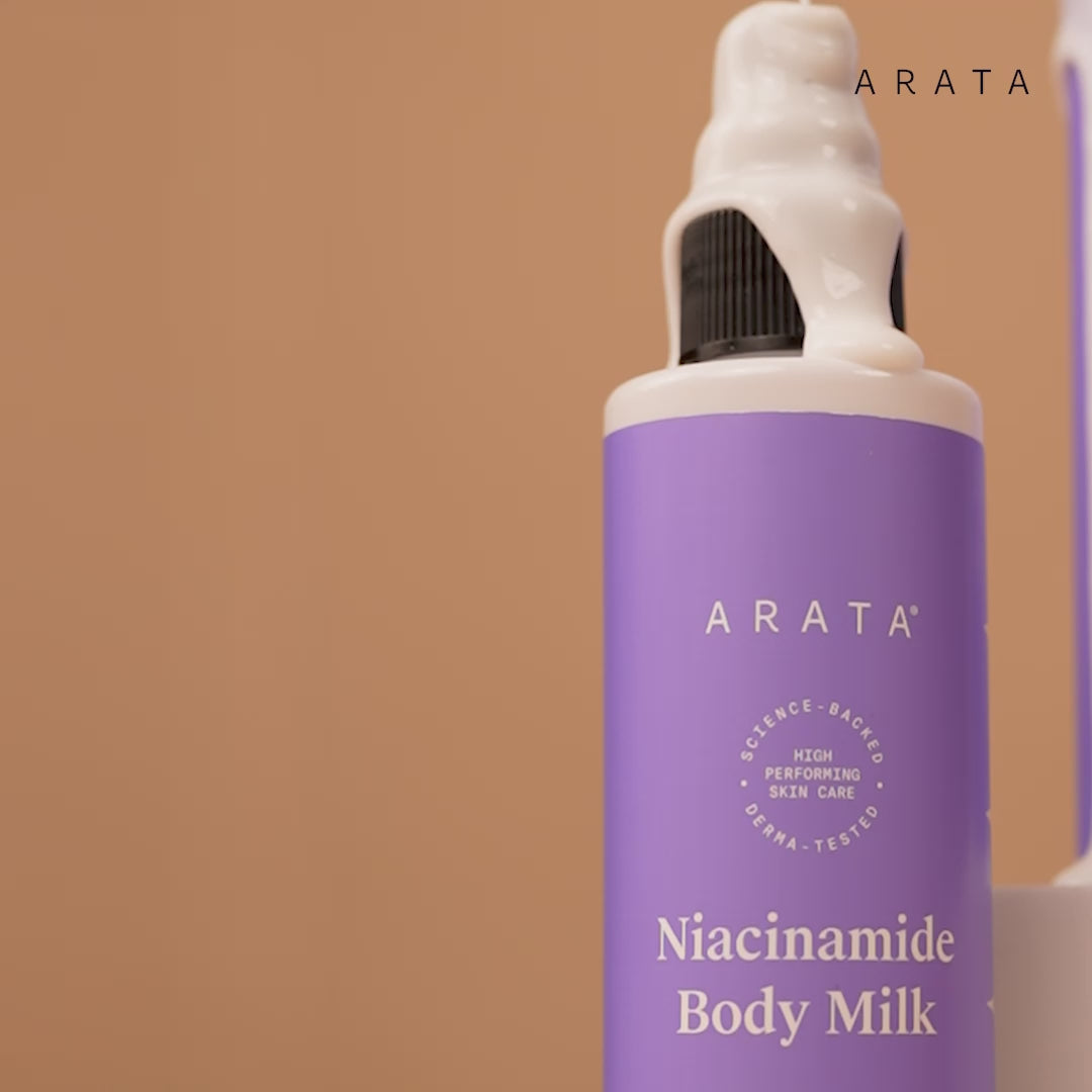Arata Niacinamide Body Milk and Cleansing Body Wash Combo (200ml + 300ml)
