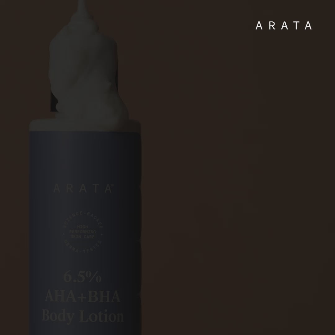 Arata 6.5% AHA BHA Body Lotion for Rough and Textured Skin | Provides Gentle Exfoliation and Long Lasting Hydration | 200 ml