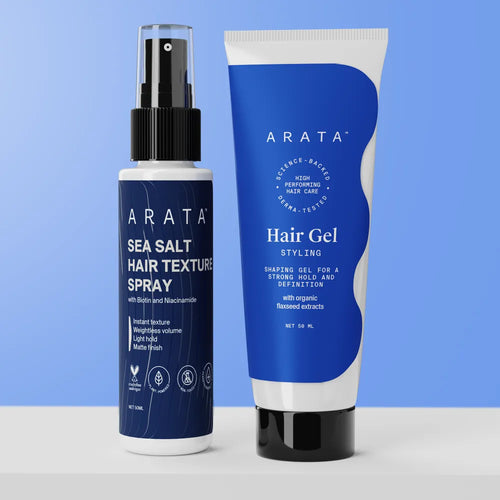 Volume & Definition Hair Styling Kit (Mini) | Sea Salt Hair Texture Spray 50ml + Styling Hair Gel 50ml