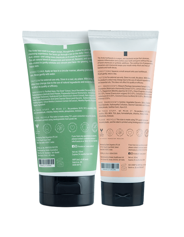 Arata Face wash & Toothpaste combo Details